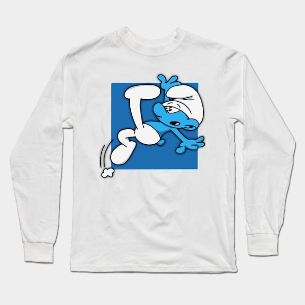 Cartoon Blue Man Long Sleeve T-Shirt by 09GLawrence